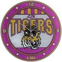 LSU Tigers 12'' Art-Glass Wall Clock