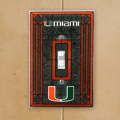 Miami Hurricanes Art-Glass Switch Plate Cover