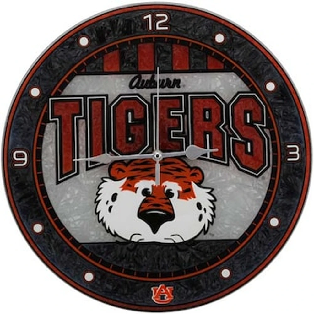 Auburn Tigers 12'' Art-Glass Wall Clock