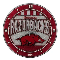 Arkansas Razorbacks 12'' Art-Glass Wall Clock