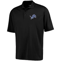 Antigua Detroit Lions Pique Xtra-Lite Polo - Black