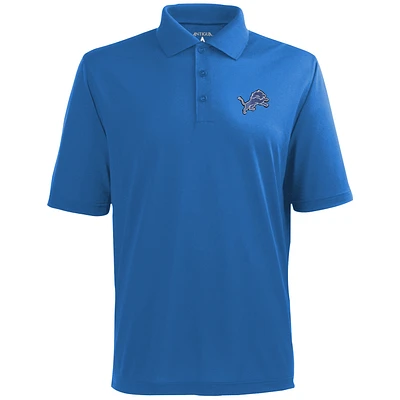 Antigua Detroit Lions Pique Xtra-Lite Polo - Light Blue