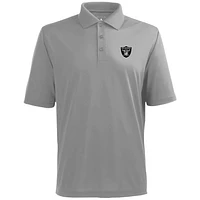 Antigua Las Vegas Raiders Pique Xtra-Lite Polo - Ash