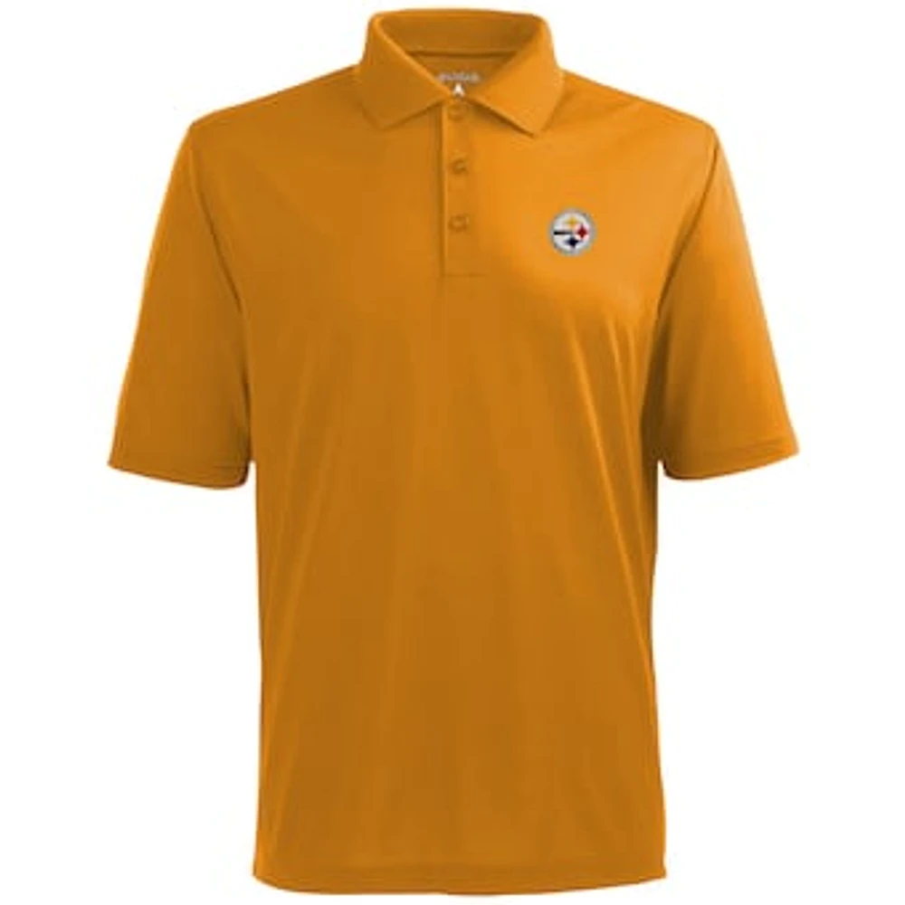 Antigua Pittsburgh Steelers Pique Xtra-Lite Polo - Gold