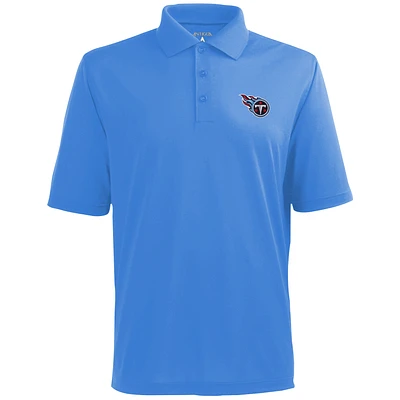 Antigua Tennessee Titans Pique Xtra-Lite Polo - Light Blue