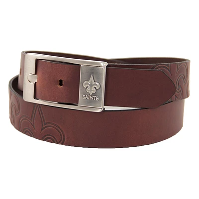 New Orleans Saints Brandish Leather Belt - Brown