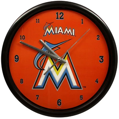 Miami Marlins Black Rim Basic Clock