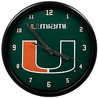 Miami Hurricanes Black Rim Basic Clock