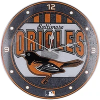 Baltimore Orioles 12'' Art Glass Wall Clock