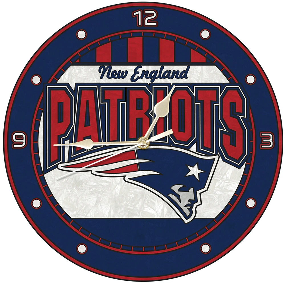 New England Patriots Art-Glass Clock