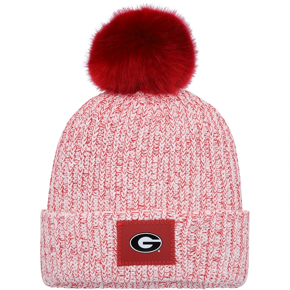 Women's Love Your Melon Red Georgia Bulldogs Cuffed Knit Hat with Pom