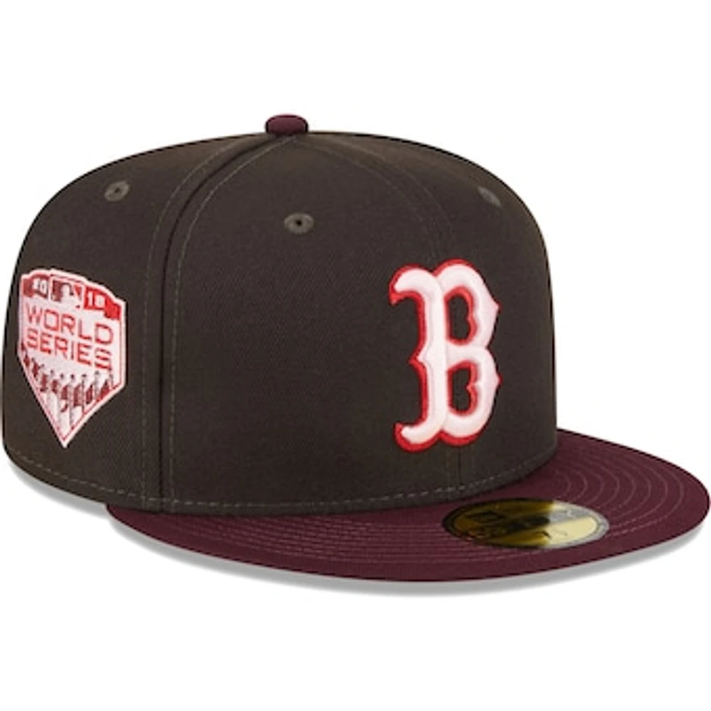 Men's New Era Brown/Maroon Boston Red Sox Chocolate Strawberry 59FIFTY Fitted Hat