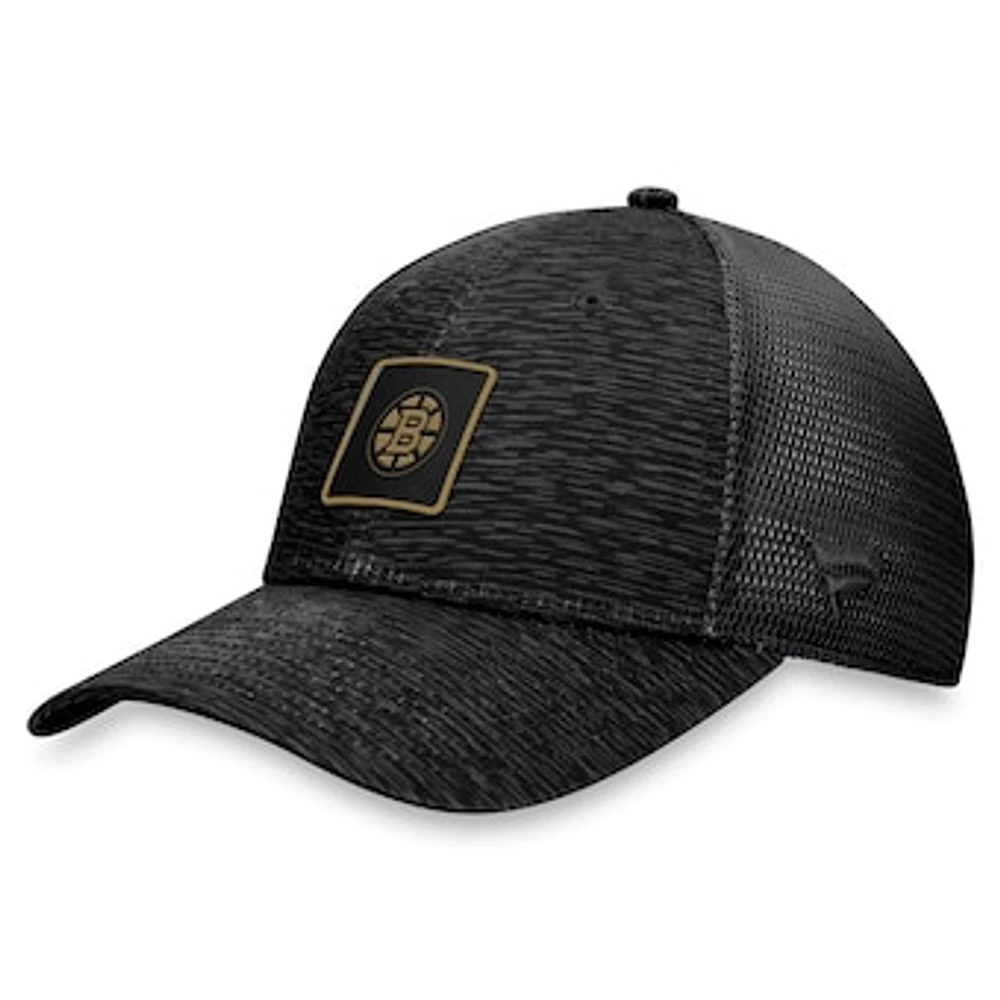 Women's Fanatics  Black Boston Bruins Authentic Pro Road Trucker Adjustable Hat