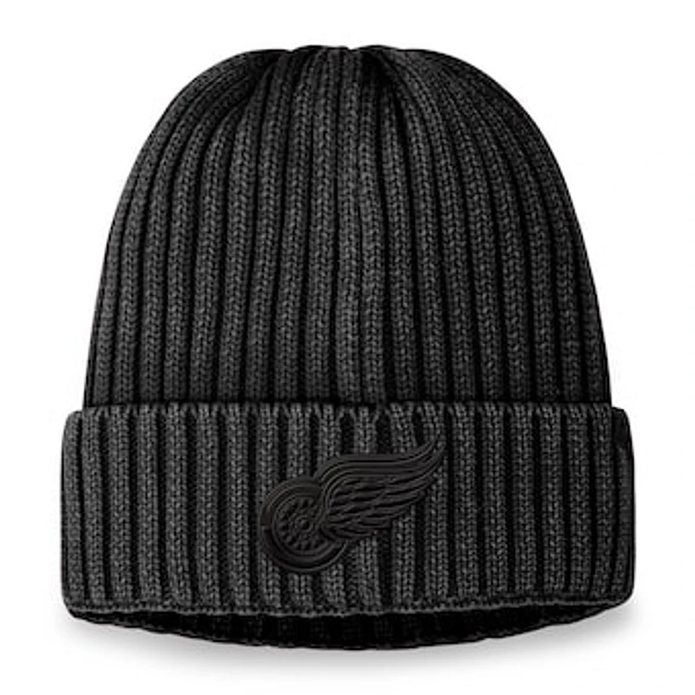 Men's Fanatics  Black Detroit Red Wings Authentic Pro Road Tonal Knit Hat