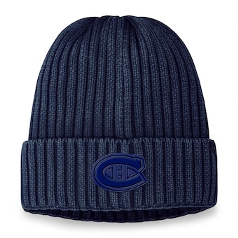 Men's Fanatics  Navy Montreal Canadiens Authentic Pro Road Tonal Knit Hat