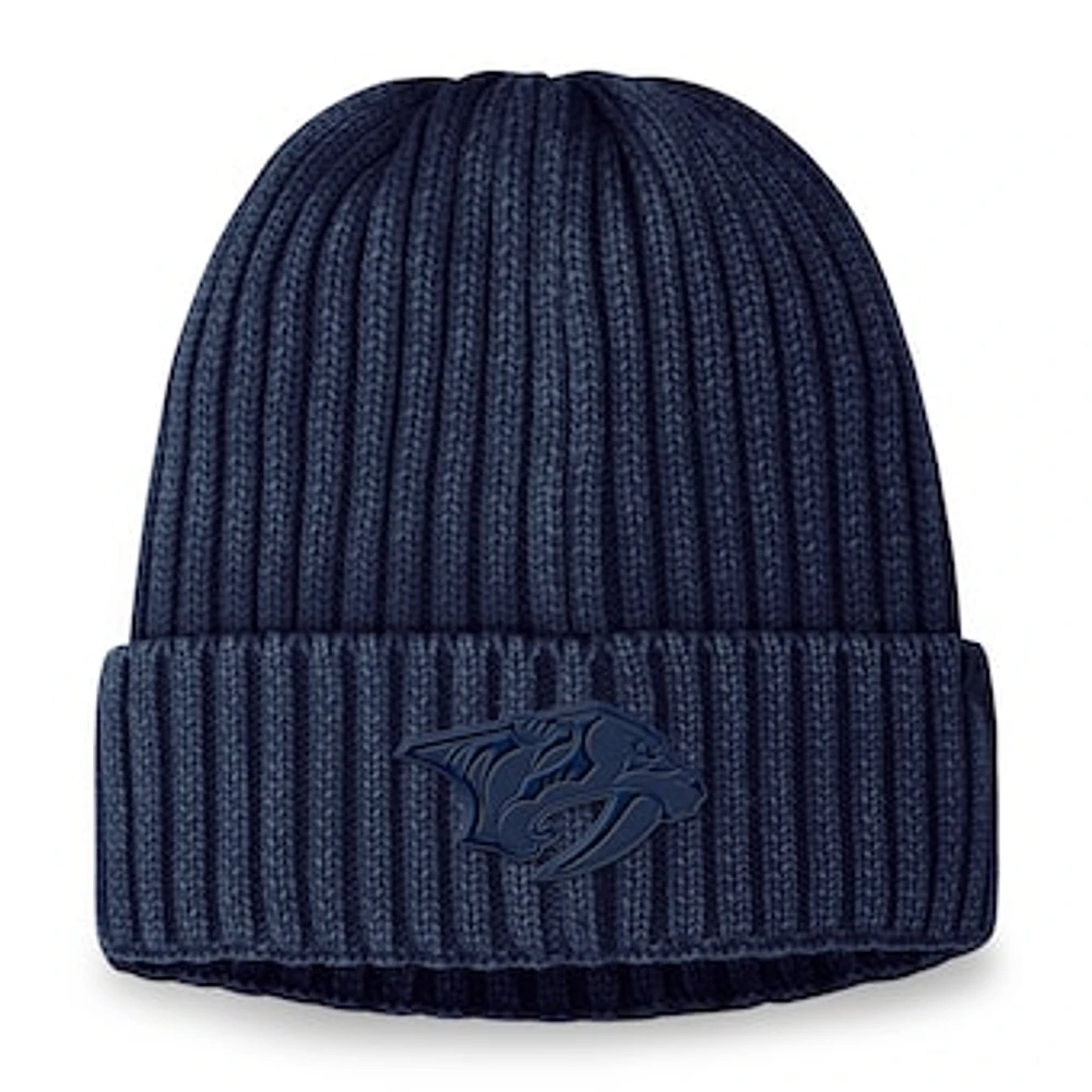 Men's Fanatics Navy Nashville Predators Authentic Pro Road Tonal Knit Hat