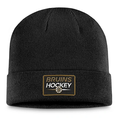 Men's Fanatics  Black Boston Bruins Authentic Pro Cuffed Knit Hat