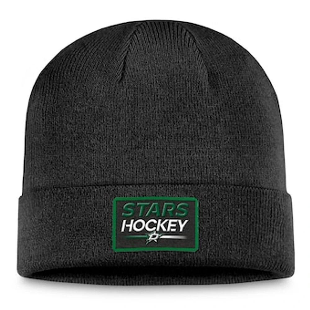 Men's Fanatics  Black Dallas Stars Authentic Pro Cuffed Knit Hat