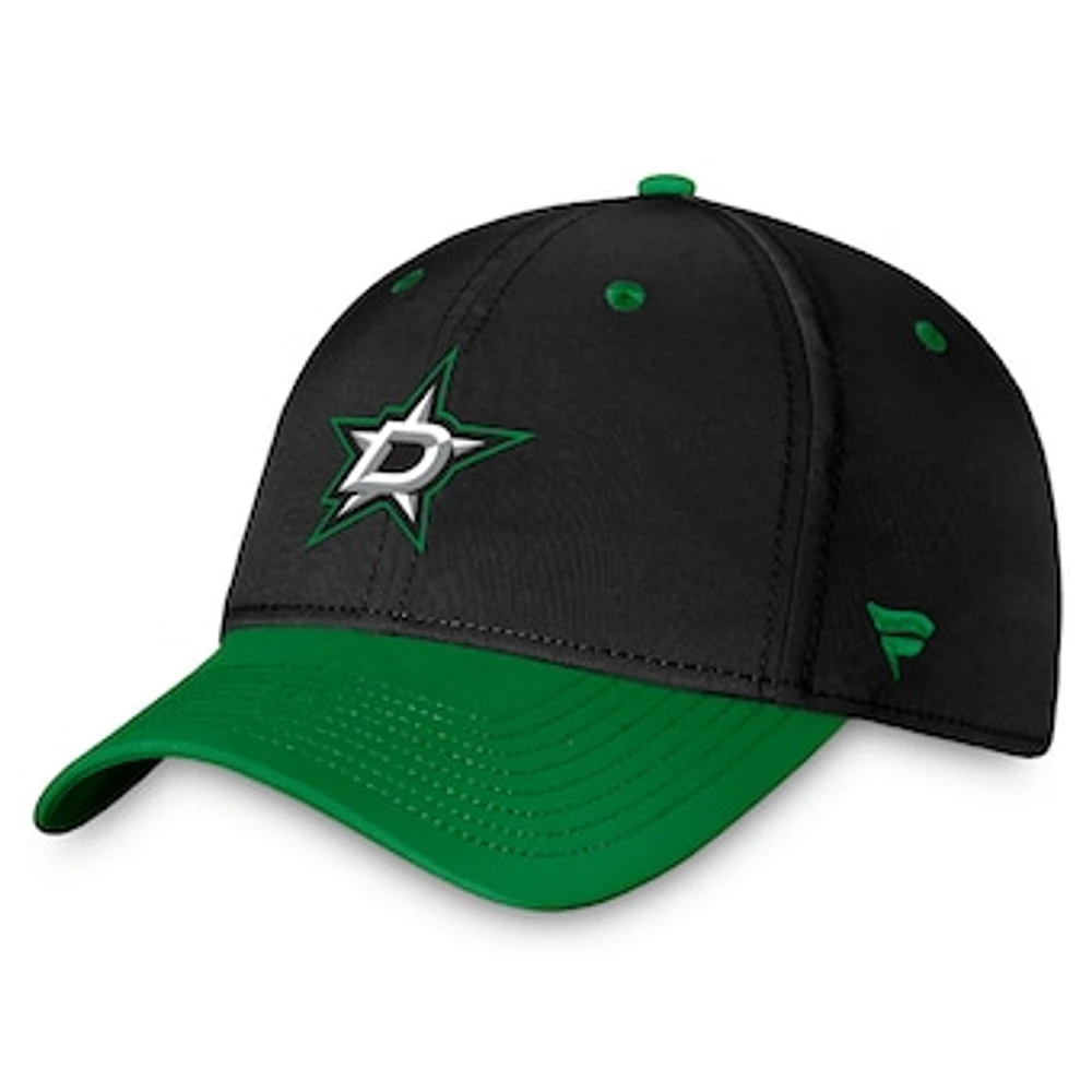 Men's Fanatics  Black/Kelly Green Dallas Stars Authentic Pro Rink Two-Tone Flex Hat