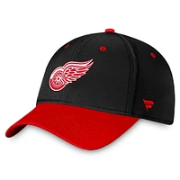 Men's Fanatics  Black/Red Detroit Red Wings Authentic Pro Rink Two-Tone Flex Hat