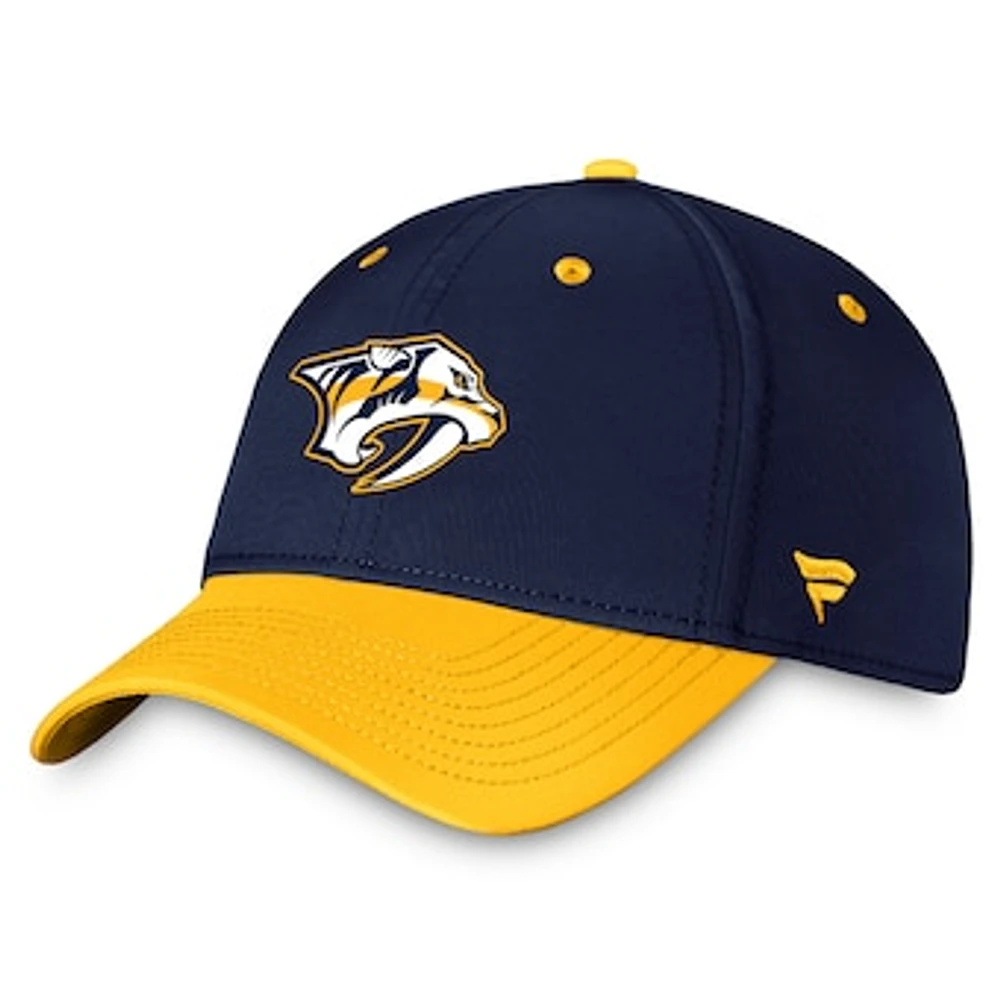 Men's Fanatics  Navy/Gold Nashville Predators Authentic Pro Rink Two-Tone Flex Hat