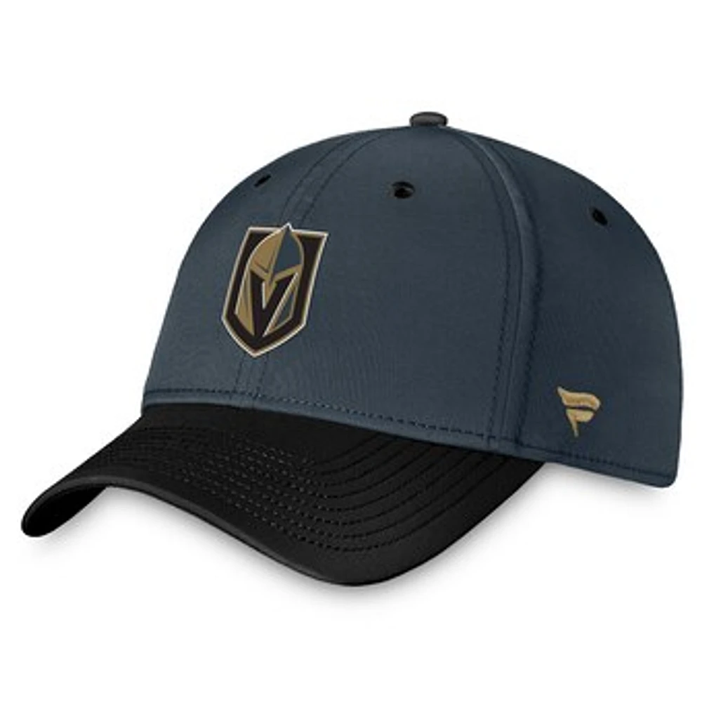 Men's Fanatics Charcoal/Black Vegas Golden Knights Authentic Pro Rink Two-Tone Flex Hat