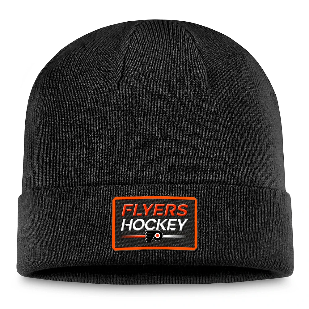 Men's Fanatics  Black Philadelphia Flyers Authentic Pro Cuffed Knit Hat