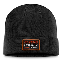 Men's Fanatics  Black Philadelphia Flyers Authentic Pro Cuffed Knit Hat