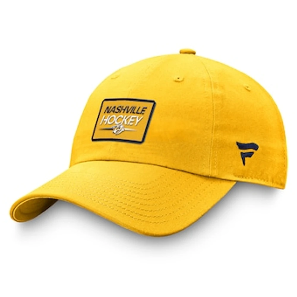 Men's Fanatics  Gold Nashville Predators Authentic Pro Prime Adjustable Hat