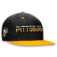 Men's Fanatics  Black/Gold Pittsburgh Penguins Authentic Pro Rink Two-Tone Snapback Hat
