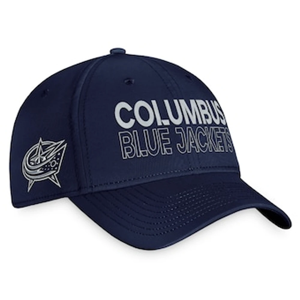 Men's Fanatics  Navy Columbus Blue Jackets Authentic Pro Road Flex Hat