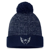 Women's Fanatics  Navy Washington Capitals Authentic Pro Road Cuffed Knit Hat with Pom