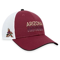 Men's Fanatics  Garnet Arizona Coyotes Authentic Pro Rink Trucker Adjustable Hat