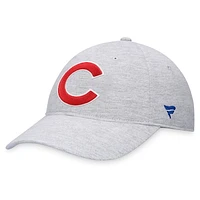 Men's Fanatics Heather Gray Chicago Cubs Logo Adjustable Hat