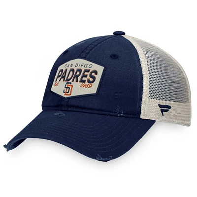 Men's Fanatics Brown San Diego Padres Patch Trucker Adjustable Hat