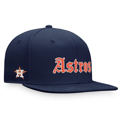 Men's Fanatics Navy Houston Astros Gothic Script Fitted Hat