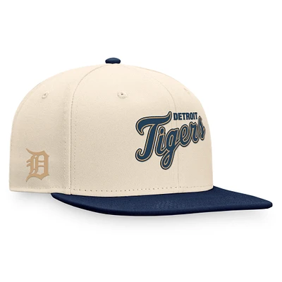 Men's Fanatics Natural/Navy Detroit Tigers Fitted Hat