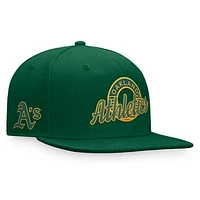 Men's Fanatics Green Oakland Athletics Circle Script Snapback Hat