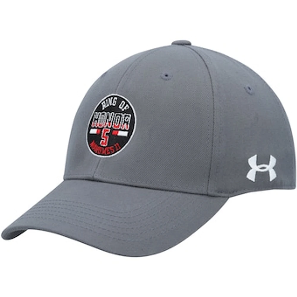 Men's Under Armour Patrick Mahomes Gray Texas Tech Red Raiders Ring of Honor Adjustable Hat