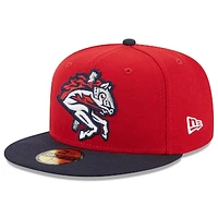 Men's New Era Red Binghamton Rumble Ponies Authentic Collection Alternate Logo 59FIFTY Fitted Hat