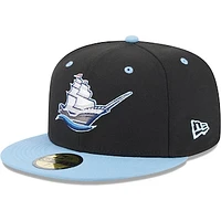 Men's New Era Light Blue Columbus Clippers Authentic Collection Alternate Logo 59FIFTY Fitted Hat