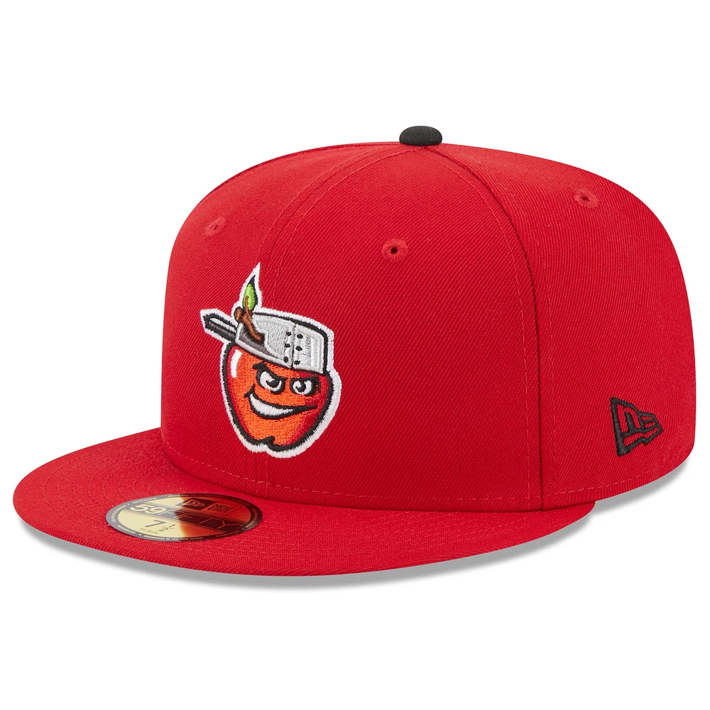 Men's New Era Red Fort Wayne TinCaps Authentic Collection Alternate Logo 59FIFTY Fitted Hat