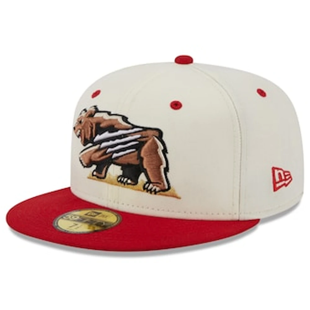 Men's New Era White Fresno Grizzlies Authentic Collection Alternate Logo 59FIFTY Fitted Hat