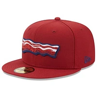 Men's New Era Red Lehigh Valley IronPigs Authentic Collection Alternate Logo 59FIFTY Fitted Hat