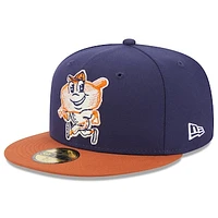 Men's New Era Navy Montgomery Biscuits Authentic Collection Alternate Logo 59FIFTY Fitted Hat