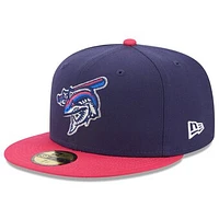 Men's New Era Navy Pensacola Blue Wahoos Authentic Collection Alternate Logo 59FIFTY Fitted Hat