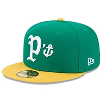 Men's New Era Green Stockton Ports Authentic Collection Alternate Logo 59FIFTY Fitted Hat