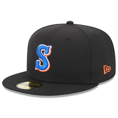 Men's New Era Black Syracuse Mets Authentic Collection Alternate Logo 59FIFTY Fitted Hat