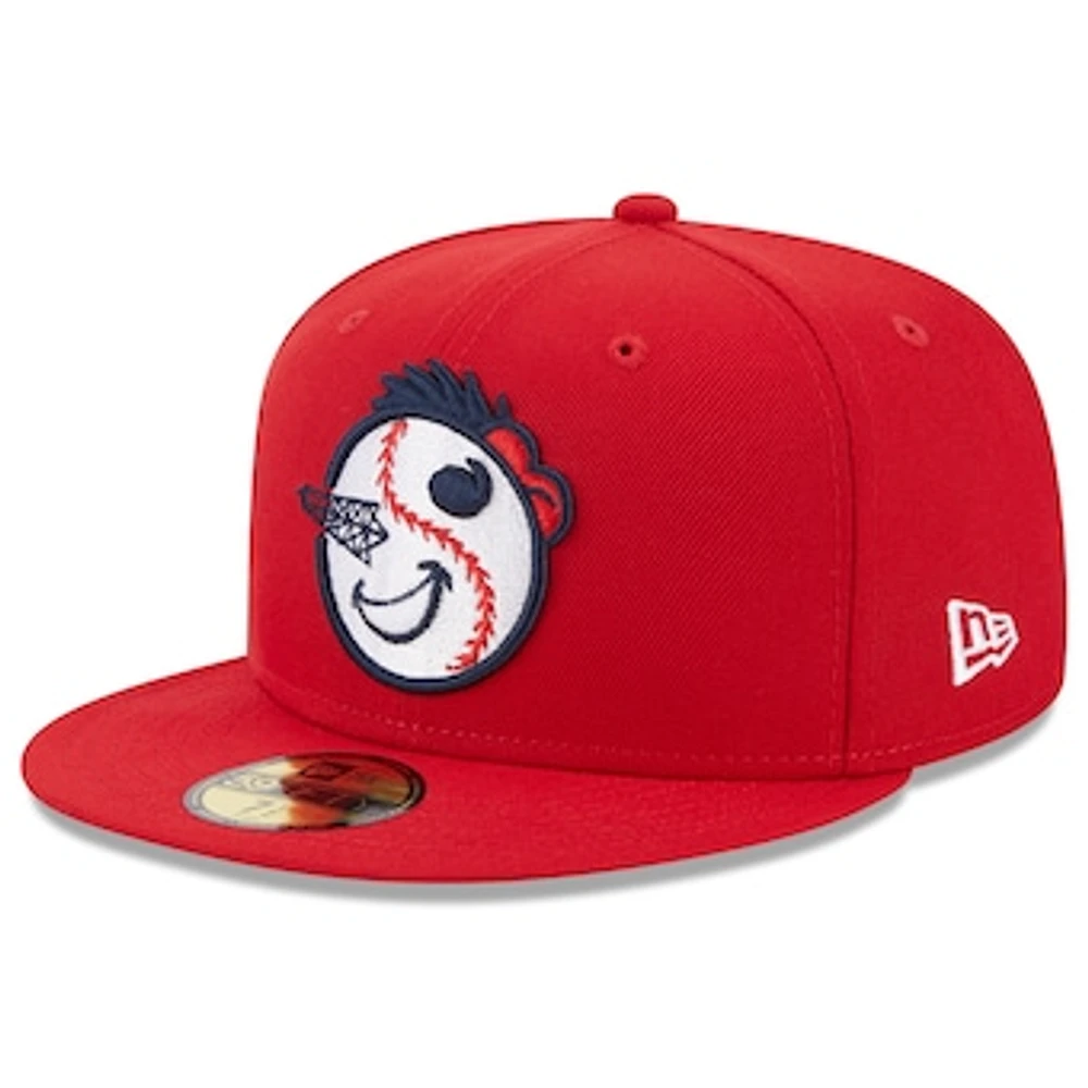 Men's New Era Red Tulsa Drillers Authentic Collection Alternate Logo 59FIFTY Fitted Hat