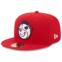 Men's New Era Red Tulsa Drillers Authentic Collection Alternate Logo 59FIFTY Fitted Hat